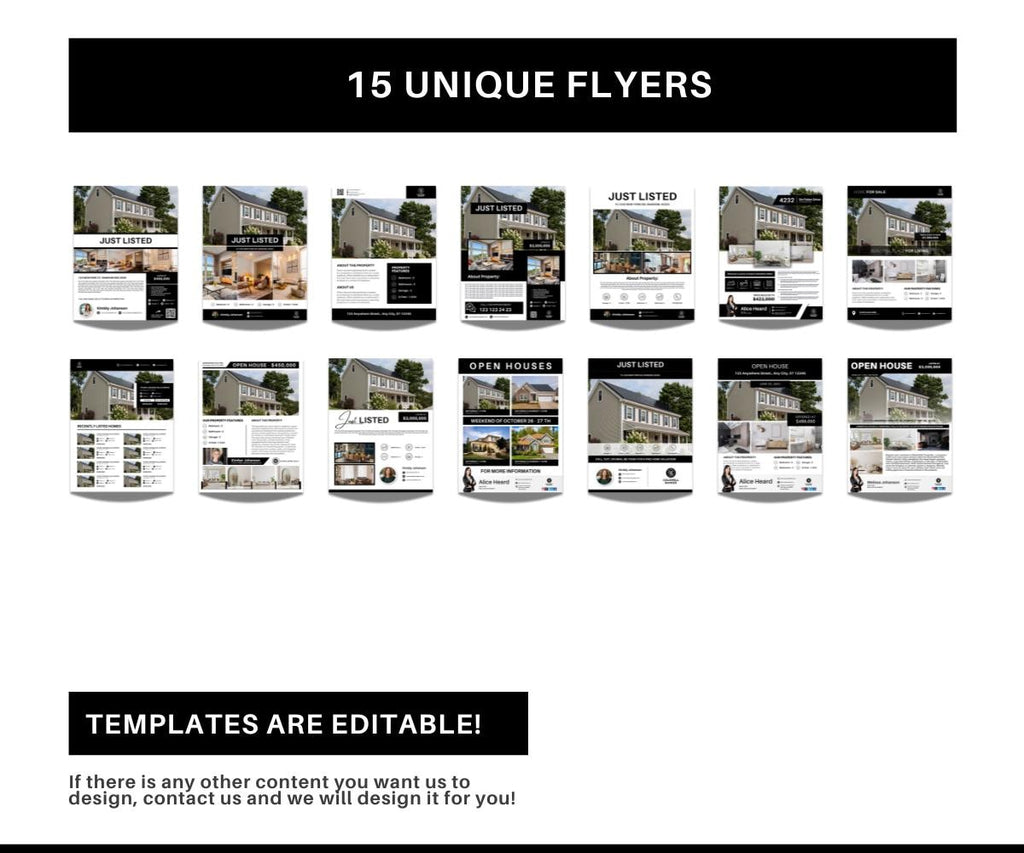 15 Coldwell Banker Luxury Real Estate Flyers | Black & White Modern Templates | Editable Canva Design | Realtor Marketing Kit