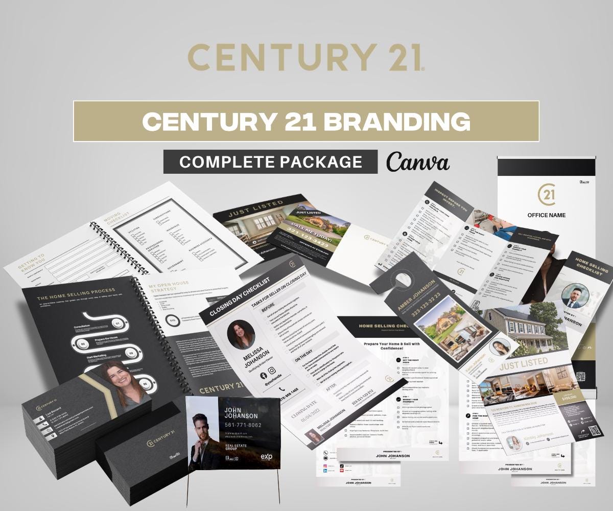 8 Elite Real Estate Brand Template Kits | Keller Williams, Re/Max, CB, C21, EXP, Sotheby’s, BS Hathaway | Canva + Mrr/Plr License