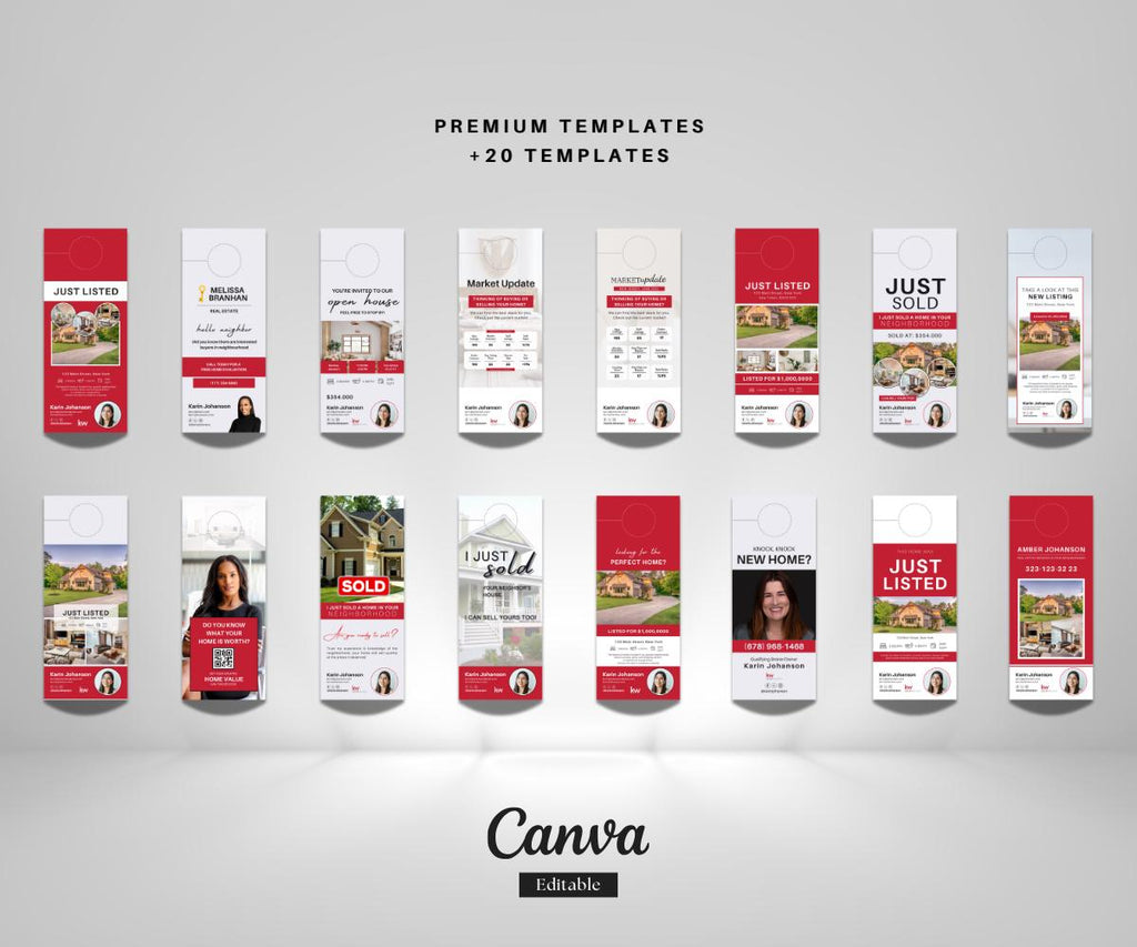 Premium Keller Williams Door Hanger Bundle | 22 Editable Canva Templates | Realtor Farming & Marketing | KW Real Estate Instant Download