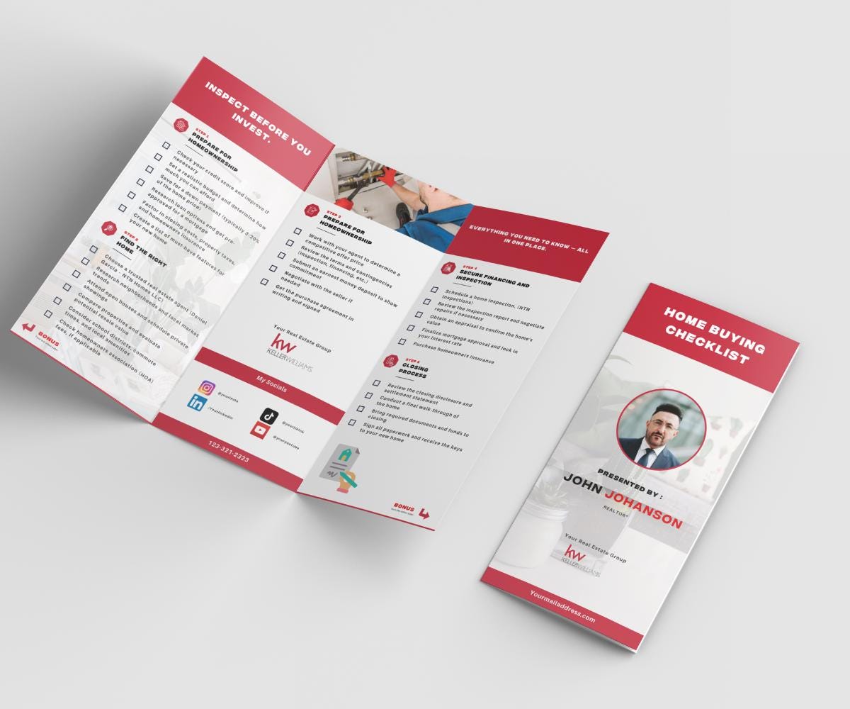 Keller Williams Trifold Brochure Bundle | Home Selling & Buying Guide | Premium Real Estate Canva Template