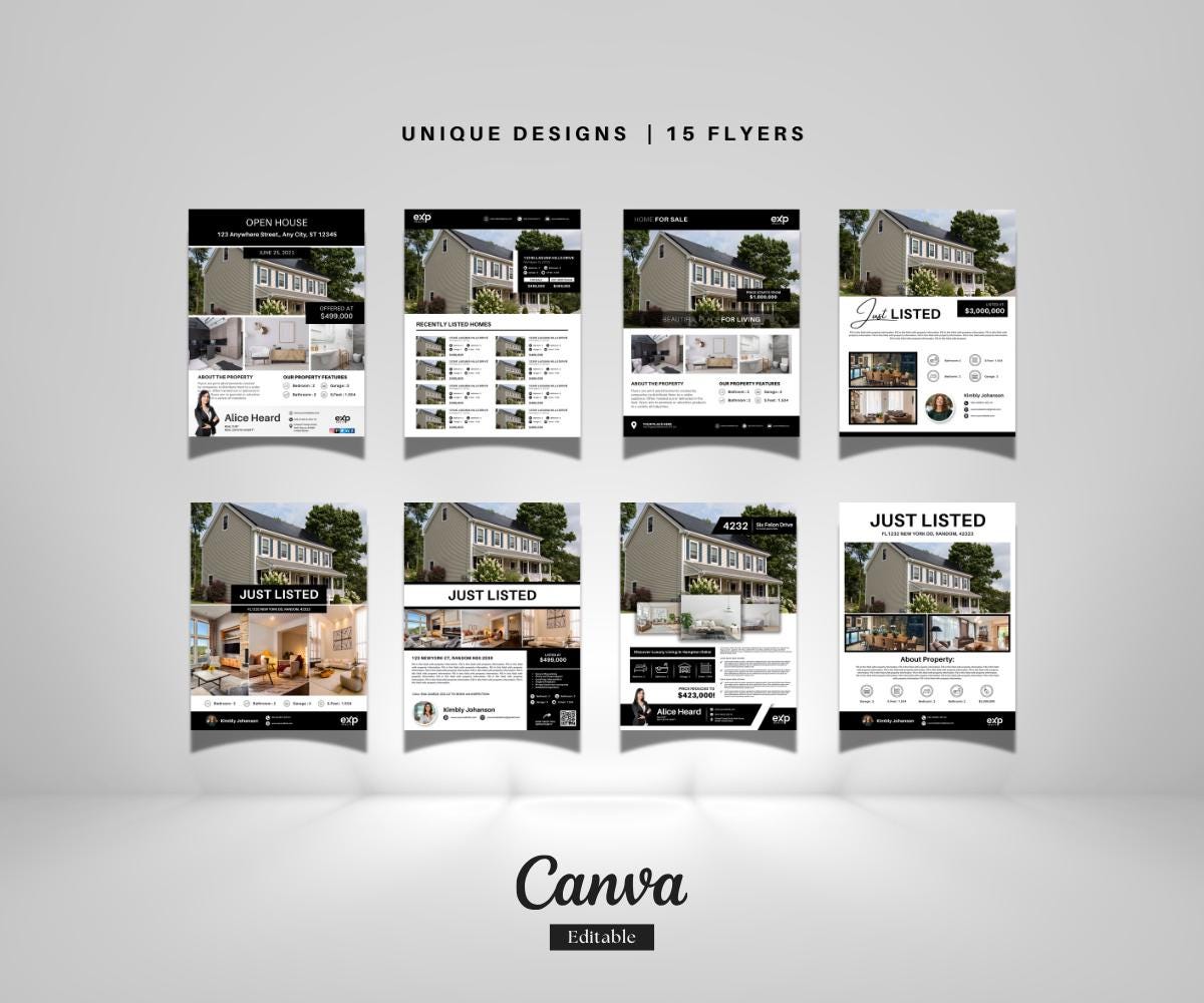 EXP REALTY Real Estate Flyer Template | Editable in Canva | Just Listed, Open House & More | Exp Realty Canva | Ready to print