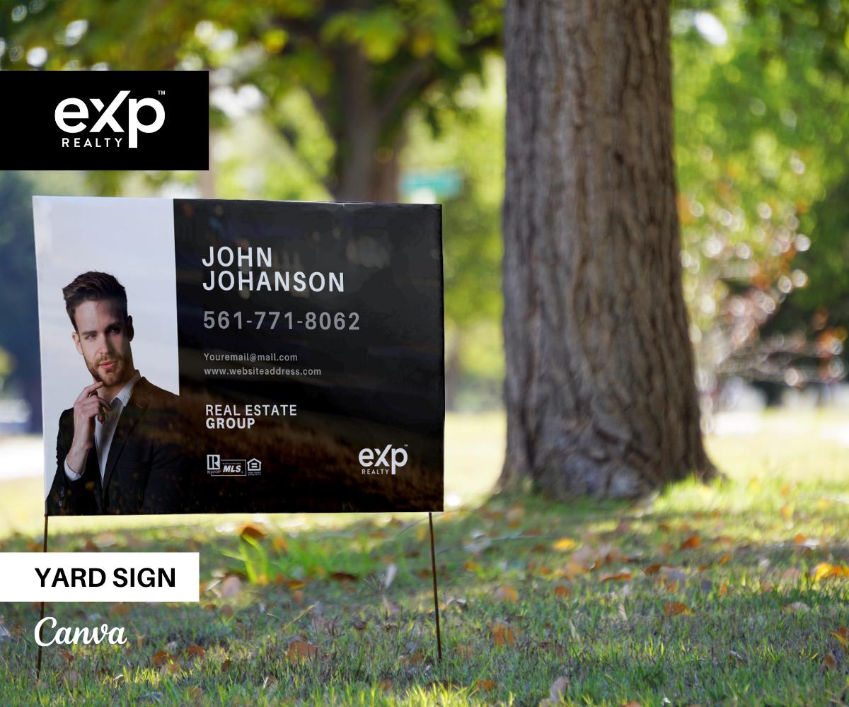 EXP REALTY Yard Sign Template | Real Estate Agent Sign | Editable Canva Design