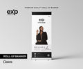 EXP REALTY Retractable Banner Template | Black & White Roll-Up Banner | Editable Canva Real Estate Display