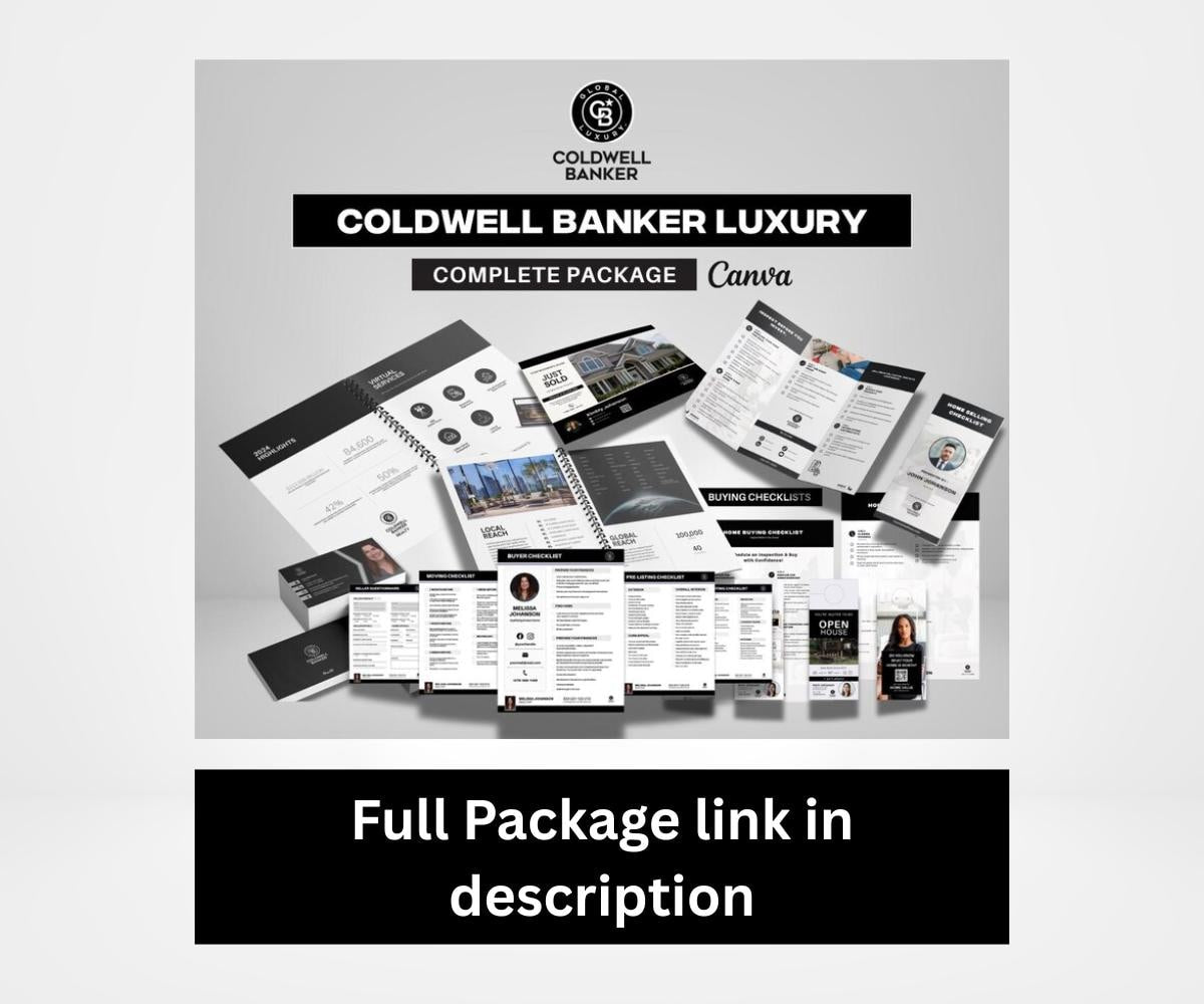 15 Coldwell Banker Luxury Real Estate Flyers | Black & White Modern Templates | Editable Canva Design | Realtor Marketing Kit
