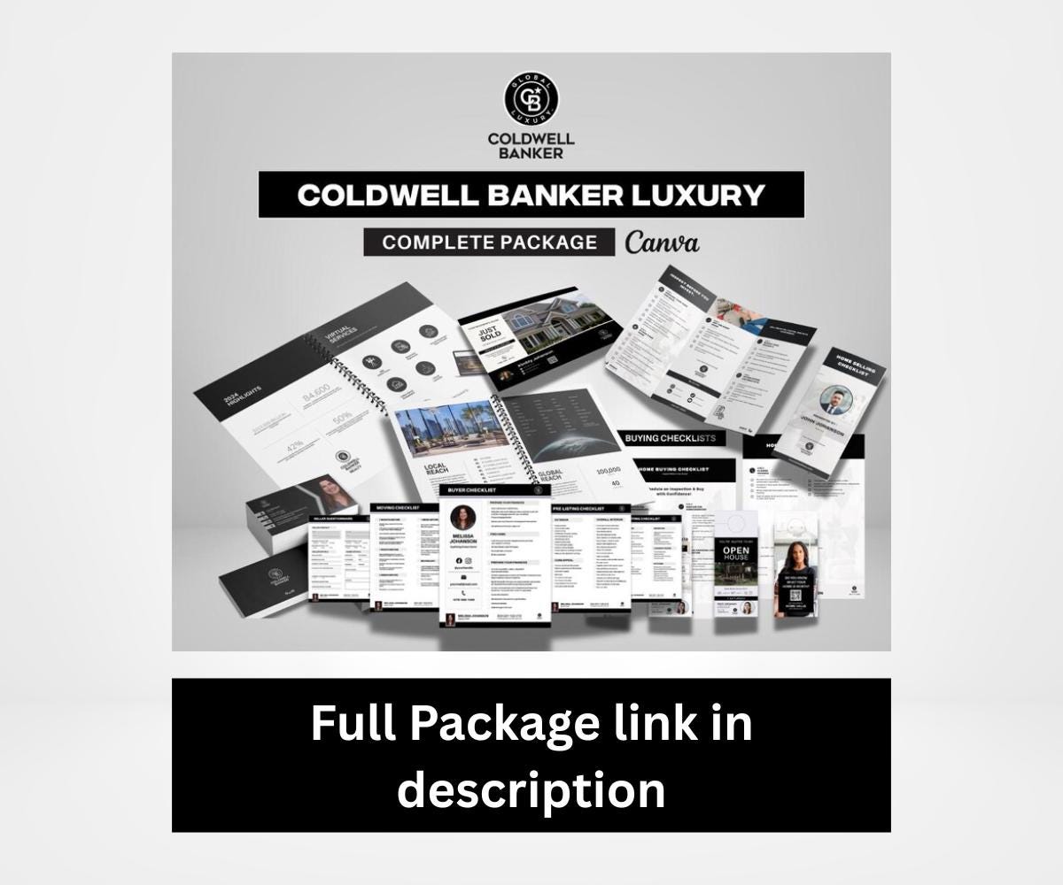 Coldwell Banker Luxury Retractable Banner Template | Black & White Roll-Up Banner | Editable Canva Real Estate Display
