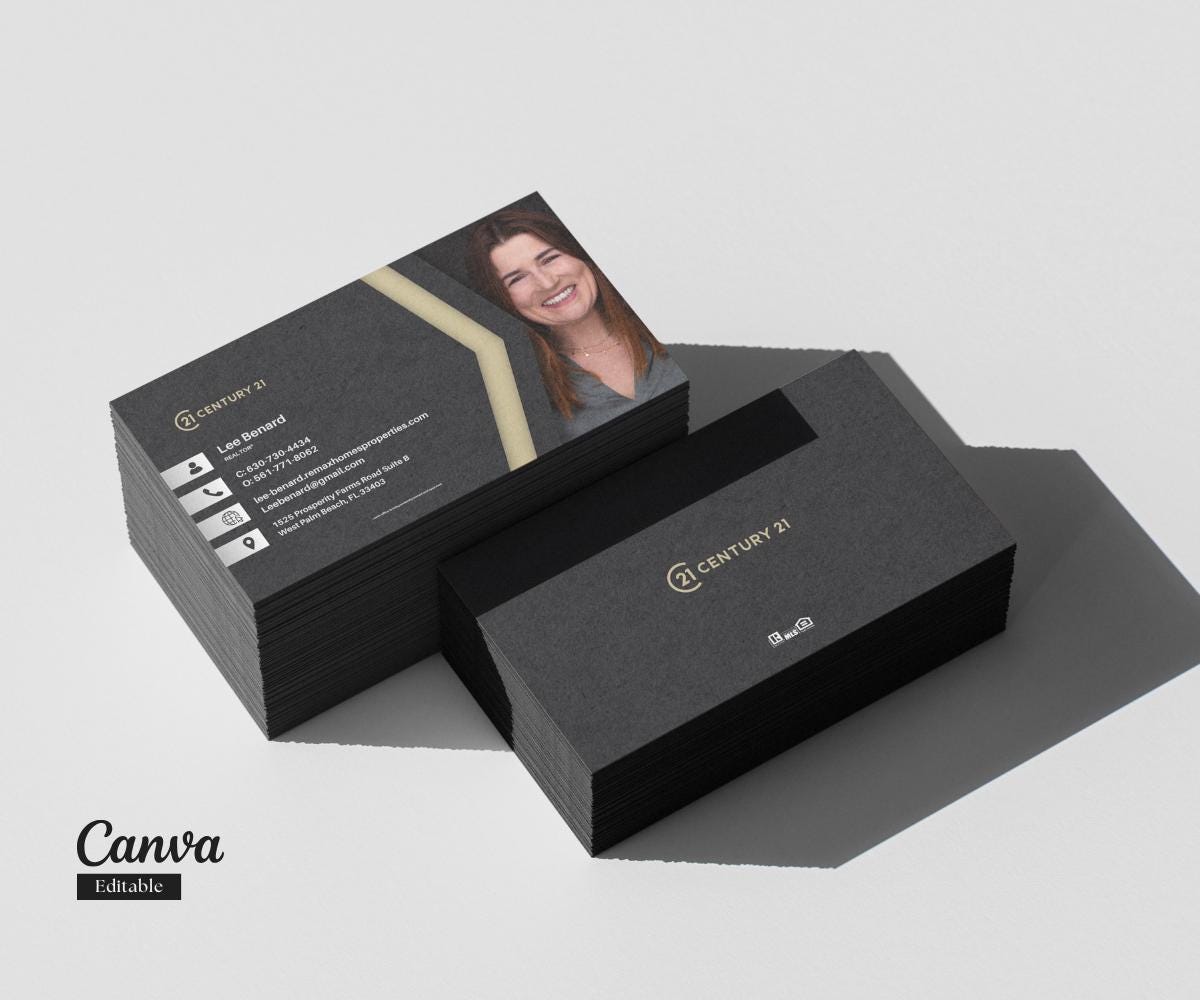 Century 21 Business Card Template | Real Estate Agent Editable Design | Digital Download