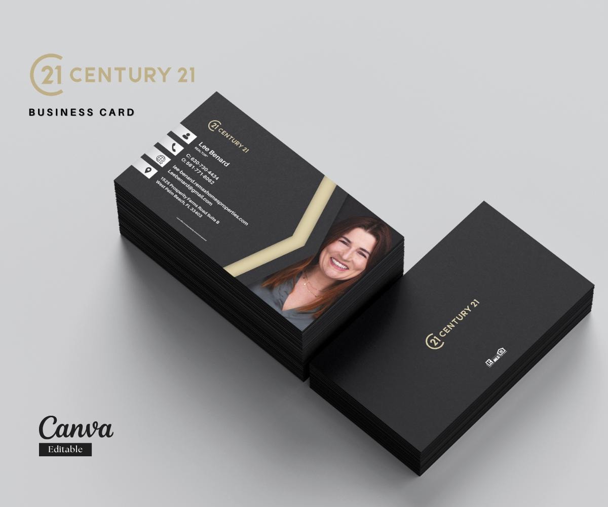 Century 21 Business Card Template | Real Estate Agent Editable Design | Digital Download