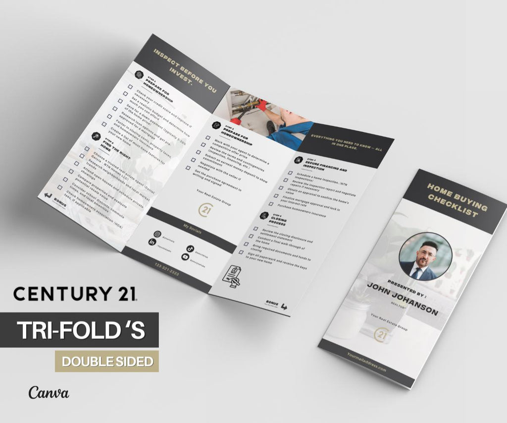 Century 21 FULL PACKAGE | Editable Beige Canva Templates for Realtors | Century 21 | Flyers, Checklists, Social Media & More
