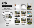 eXp Realty Social Media Bundle for Real Estate | Just Listed, Just Sold, Open House, Market Update, Client Testimonials & More