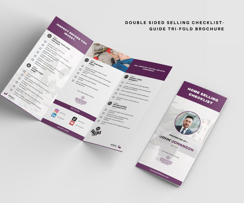 Berkshire Trifold Brochure Templates | Home Buying & Selling Guide | Real Estate Canva Template | BHHS Agent Marketing | DOUBLE SIDED
