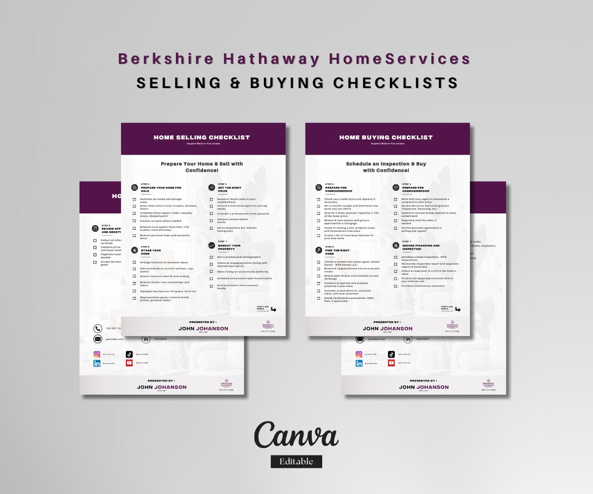 Ultimate Berkshire Hathaway Realtor Bundle | Premium Canva Templates | Flyers, Business Cards, Social Media, Checklists, Guides & More