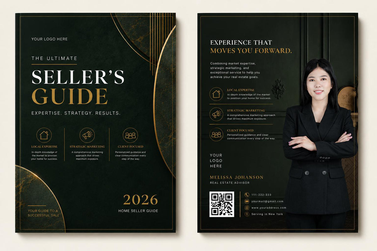 Editable Buyer & Seller Guide Bundle | 18 Page Real Estate Guide | Canva Template | Realtor Listing Presentation Kit
