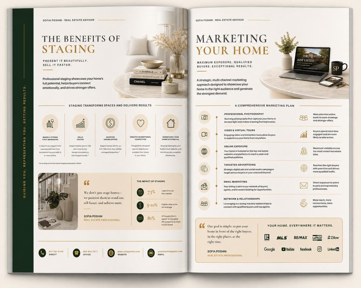 Editable Buyer & Seller Guide Bundle | 18 Page Real Estate Guide | Canva Template | Realtor Listing Presentation Kit