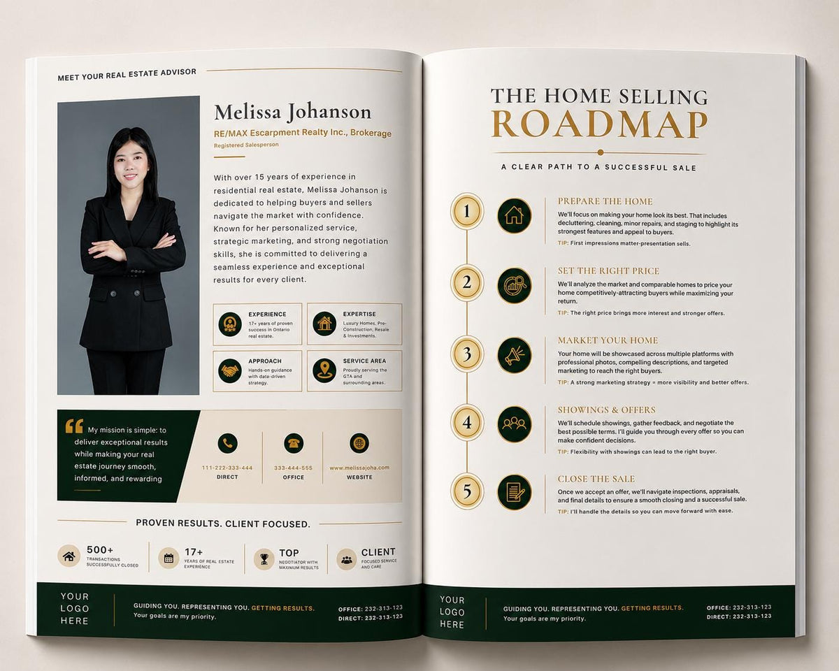 Editable Buyer & Seller Guide Bundle | 18 Page Real Estate Guide | Canva Template | Realtor Listing Presentation Kit