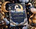 a baby shower invitation for Noah Elliot, with a moon and stars theme, surrounded by decorative elements such as a crescent moon, stars, and a lantern.