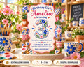 Birthday party invitation for a girl named Amelia turning 3 years old.
