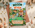 Whimsical Mini Golf Invitation for Boy, Printed or Digital, 5x7