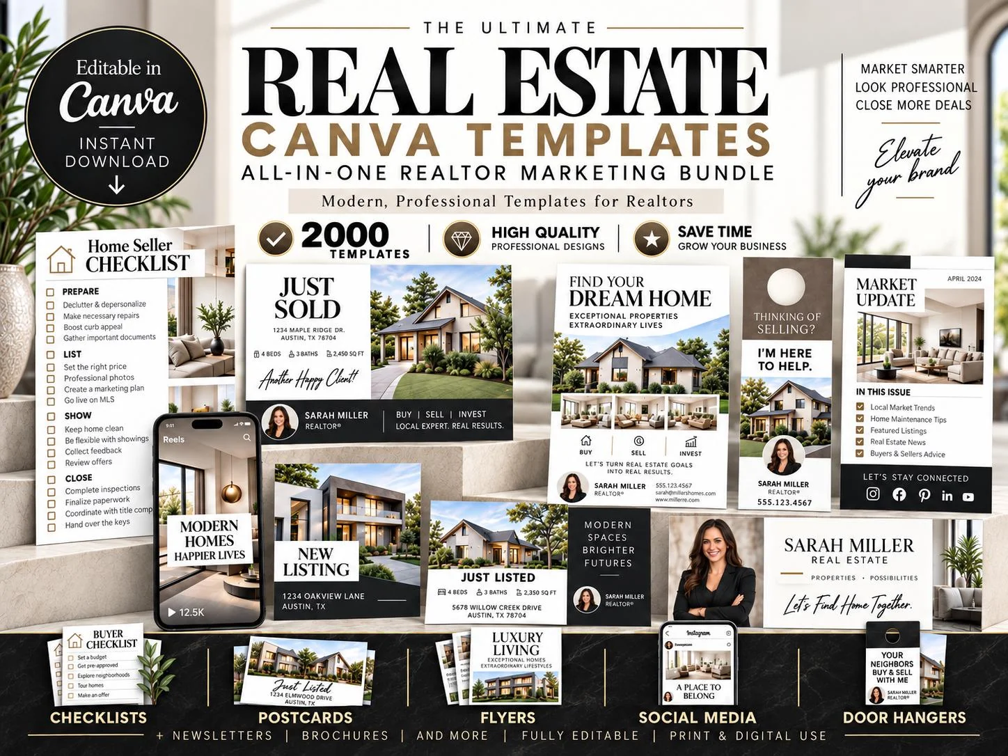 Real Estate Canva Templates marketing bundle